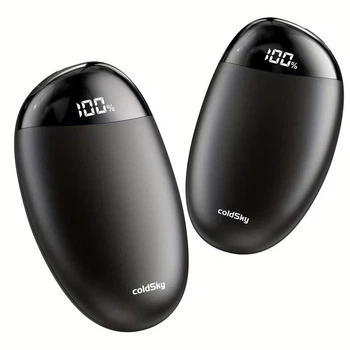 Портативна акумуляторна грілка для рук COLDSKY, USB з цифровим дисплеєм і магнітним кріпленням, до 60 °C, чорна