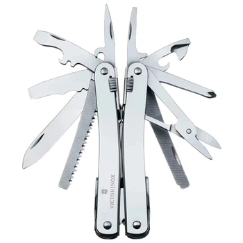 Мультитул Victorinox Swisstool Spirit X Plus (105мм, 35 функції) з нейлоновим чохлом, сталевий 3.0235.N