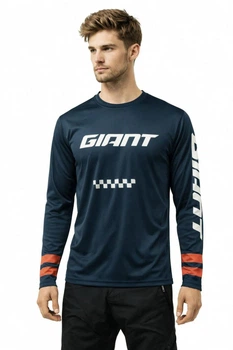 Рашгард мужской GIANT ◆ Downhill / MTB / Бег / Фитнес ◆ летний сетчатый ◆ дышащий ◆ полиэстер ◆ тёмно-морской XL