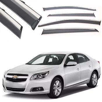 Дефлектори вікон вітровики Benke для Chevrolet Malibu 2012- Молдинг Нержавіюча сталь 3D (BCVMB1223-W/S)