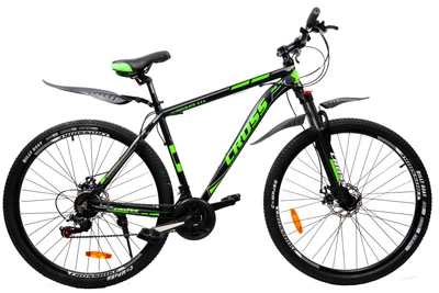Велосипед Cross Hunter 27.5" 19" Чорний-Зелений