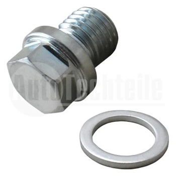 Пробка піддона з шайбою BMW 3 E46 98-05/ 3 E90 05-11/ 5 E34 87-95/ 5 E39 98-03/ 5 E60 04-09/ X1 E84 10-15/ X3 E83 08-11/ X5 E53 00-06/ 91-94/ W140 91-98/ W201 82-93/ W203 01-07/ W204 07-14/ W210 95-98 AutoTechteile (1009939)