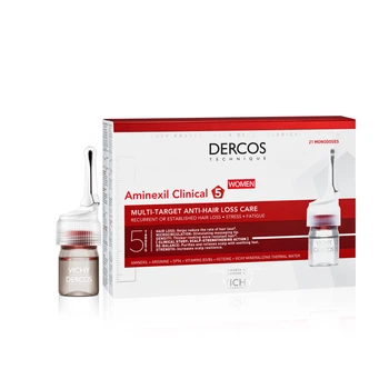 Засіб для волосся Vichy Dercos Aminexil Clinical 5 комплексної дії проти випадіння волосся для жінок в ампулах 21шт*6мл