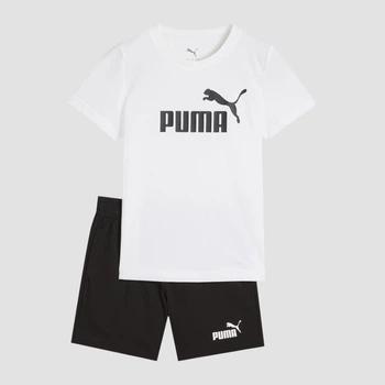 Дитячий літній комплект (футболка + шорти) Puma Essentials No.1 Logo 68524002 98-104 см Puma White-Puma Black (4067983640551)