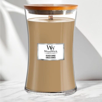 Ароматична свічка з ароматом інжиру та гваякового дерева Woodwick Medium Gilded Sands 275 г