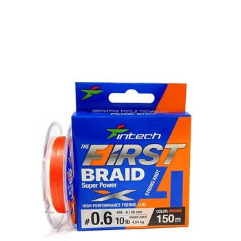 Шнур плетений Intech First Braid X4 Orange 150m (0.6 (10lb/4.54kg)) FS0641996