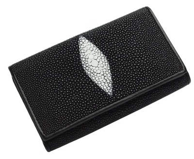 Ключница из кожи морского ската Ekzotic Leather Черная (stk 01)