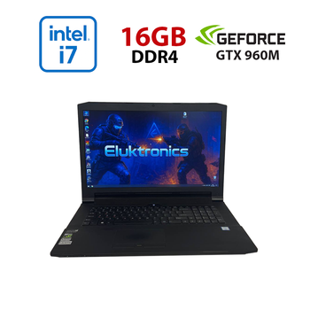 Игровой ноутбук Б-класс Eluktronics N170RD1 / 17.3" (1920x1080) TN / Intel Core i7-6700HQ (4 (8) ядра по 2.6 - 3.5 GHz) / 16 GB DDR4 / 120 GB SSD + 1000 GB HDD / nVidia GeForce GTX 960M, 2 GB GDDR5, 128-bit / WebCam б/у