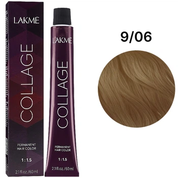 Стійка фарба для волосся Lakme Collage Creme Hair Color 9/06 Дуже світлий блондин натурально-теплий 60 мл