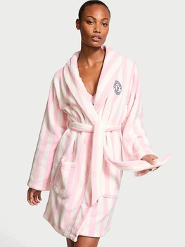Халат Victoria's Secret Short Cozy Robe XS/S рожевий в смужку