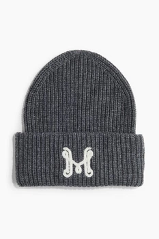 Вязаная шапка с вышивкой H&M 1249204004c52 One size серая (100004027)