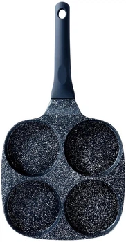 Patelnia do jajek i naleśników Vilde Black Line granitowa na 4 otwory 19 x 19 cm (5904316475321)