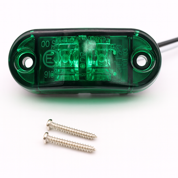 Прямоугольные светодиодные габаритные огни LED 6 диодов 12–24V зеленого свечения 65×28 мм