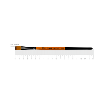 Пензель синтетика плоска FLAME 1368F №4 коротка ручка ROSA