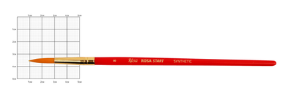 Пензель синтетика кругла № 8 коротка ручка ROSA START
