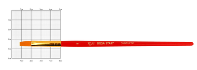 Пензель синтетика плоска № 8 коротка ручка ROSA START