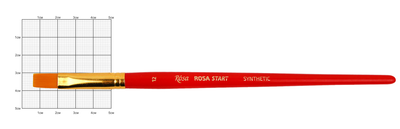 Пензель синтетика плоска №12 коротка ручка ROSA START