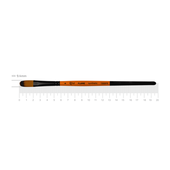 Пензель синтетика овальна FLAME 1368FR №6 коротка ручка ROSA