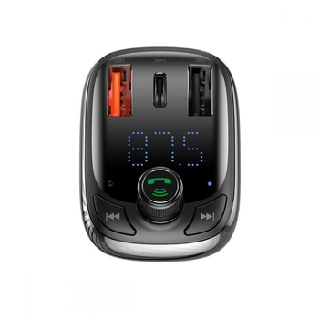FM‑трансмиттер Baseus FM Launcher S‑13 36W, Bluetooth 5.0, Type‑C + 2 USB (PD + QC3.0), черный