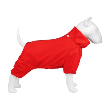 Дощовик для собак WAUDOG Clothes водонепроникний XS25 В 36-38 см С 26-28 см червоний