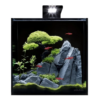Аквариумный набор для рыб AquaLighter BlackCube 30 л пресноводный аквариум куб с черной задней стенкой 31×31×31 см стекло 4 мм прозрачный/черный арт. 7148