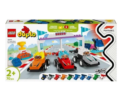 Конструктор LEGO DUPLO Town Автомобілі для перегонів і пілоти команд Формули-1 70 деталей (10445)