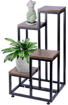 Стійка для квітів металева Vilde 4-рівнева 69 см Коричнева (5904316455507)