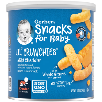 Кукурузные палочки Gerber Lil' Crunchies для малышей от 8 месяцев со вкусом сыра чеддер, 42г