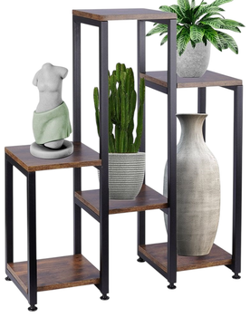 Стійка для квітів металева Vilde 6-рівнева 80 см Коричнева (5904316464837)