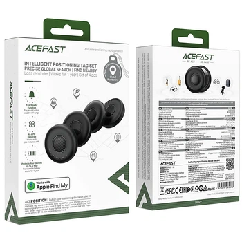 Комплект 4шт ACEFAST airtag gps блютуз розумний смарт трекер для пошуку речей, тварин, авто
