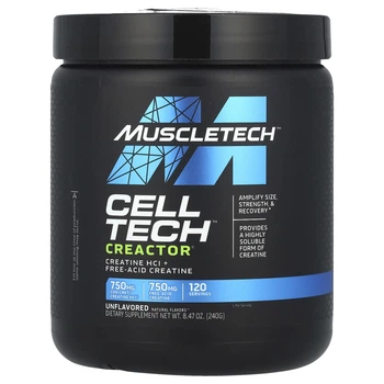 Креатин MuscleTech, Cell Tech CREACTOR, Creatine HCl + Free-Acid Creatine, Unflavored, 8.30 oz (235 g) (11964843)
