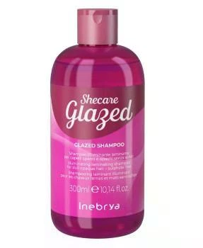 Шампунь для блеска волос с эффектом глазировки Inebrya Sheсare Glazed Shampoo 300 мл