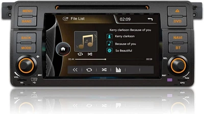 Автомагнітола SWTNVIN Car Radio for BMW E46 M3 Rover 75 MG ZT / 7'' / SD / USB / WI-FI / GPS / Bluetooth / Black Б/В
