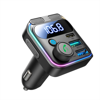 ФМ модулятор Joyroom CCB01 48W Dual-Mic Car Wireless FM Transmitter Black