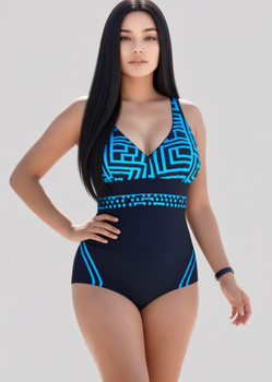 Слитный купальник 240450216 голубой 58(5XL) ;полнота груди 3C–4D–5E объем бедер 126-130 см