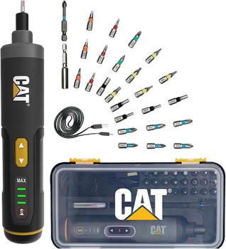 Отвертка аккумуляторная CAT DX1110 + 26 бит