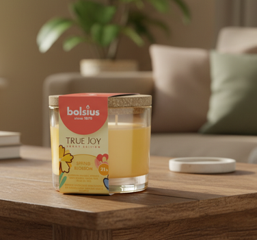 Свічка в склі Bolsius True Joy Daffodil з пробкою 66 х 83 аромат Весняне цвітіння (8717847155528)
