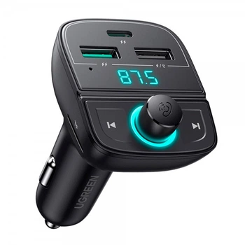 АЗП з FM-модулятором UGREEN CD229 FM&Bluetooth Transmitter&Car Charger + TF Slot Black (UGR-80910) (15001)