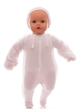Человечек с шапкой и царапками футер Babykroha белый 56 см (54857)