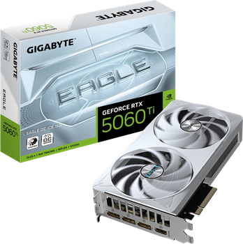 Відеокарта GeForce RTX 5060 Ti 16GB Gigabyte Eagle OC Ice (GV-N506TEAGLEOC ICE-16GD)