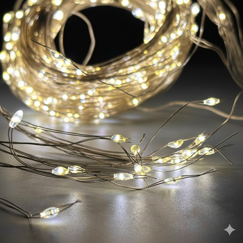 Гірлянда Кінський хвіст 400LED 2m (20pcs, крапля роси) від USB (Теплій)