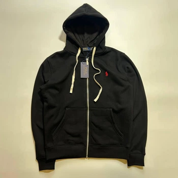 Кофта Polo Ralph Lauren чорного кольору зіпка з капюшоном, розмір M