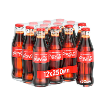 Напій газований Coca-Cola скло 0,25л х 12шт