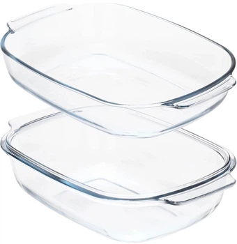 Форма Vilde термостійка скляна з кришкою 34.5 x 22.5 x 14.5 cм 3.1 л + 2.6 л (5900670100350)