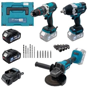 Набор аккумуляторных инструментов PROFI-TEC Combo Set 3/4 POWERLine DTW800BL, DHP485BL, PGA202BL: с АК SDRT_5006301