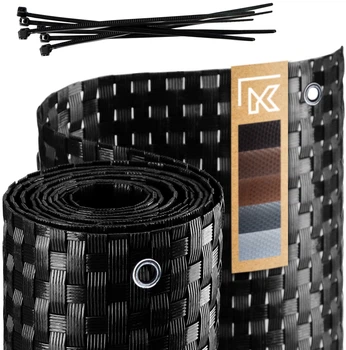 Osłona balkonowa Kadax 0.9x7 m Czarna (K4306)