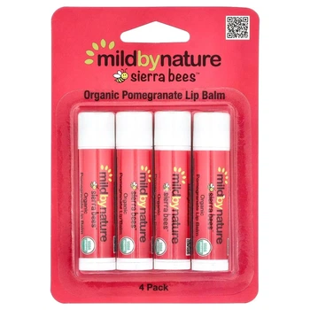 Органічні бальзами для губ Mild By Nature Sierra Bees Гранат 4.25 г 4 шт