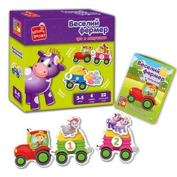 Гра розвиваюча з липучками "Веселий фермер" Vladi Toys (261825)