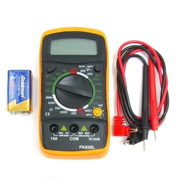 Мультиметр цифровий FK830L/XL830L/MAS830L з підсвічуванням (струм до 10A)
