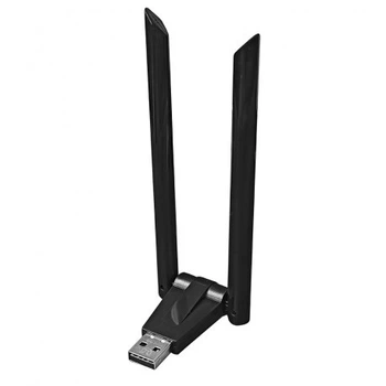 Wi-Fi адаптер W136 300Mbps с двумя антеннами черный